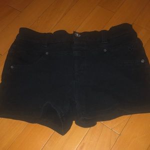 Kids black jean shorts